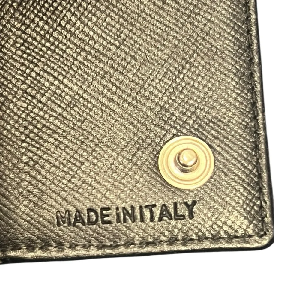 Prada Black Tessuto Nylon Saffiano‎ Leather 6 Key Holder Wallet Made in Italy